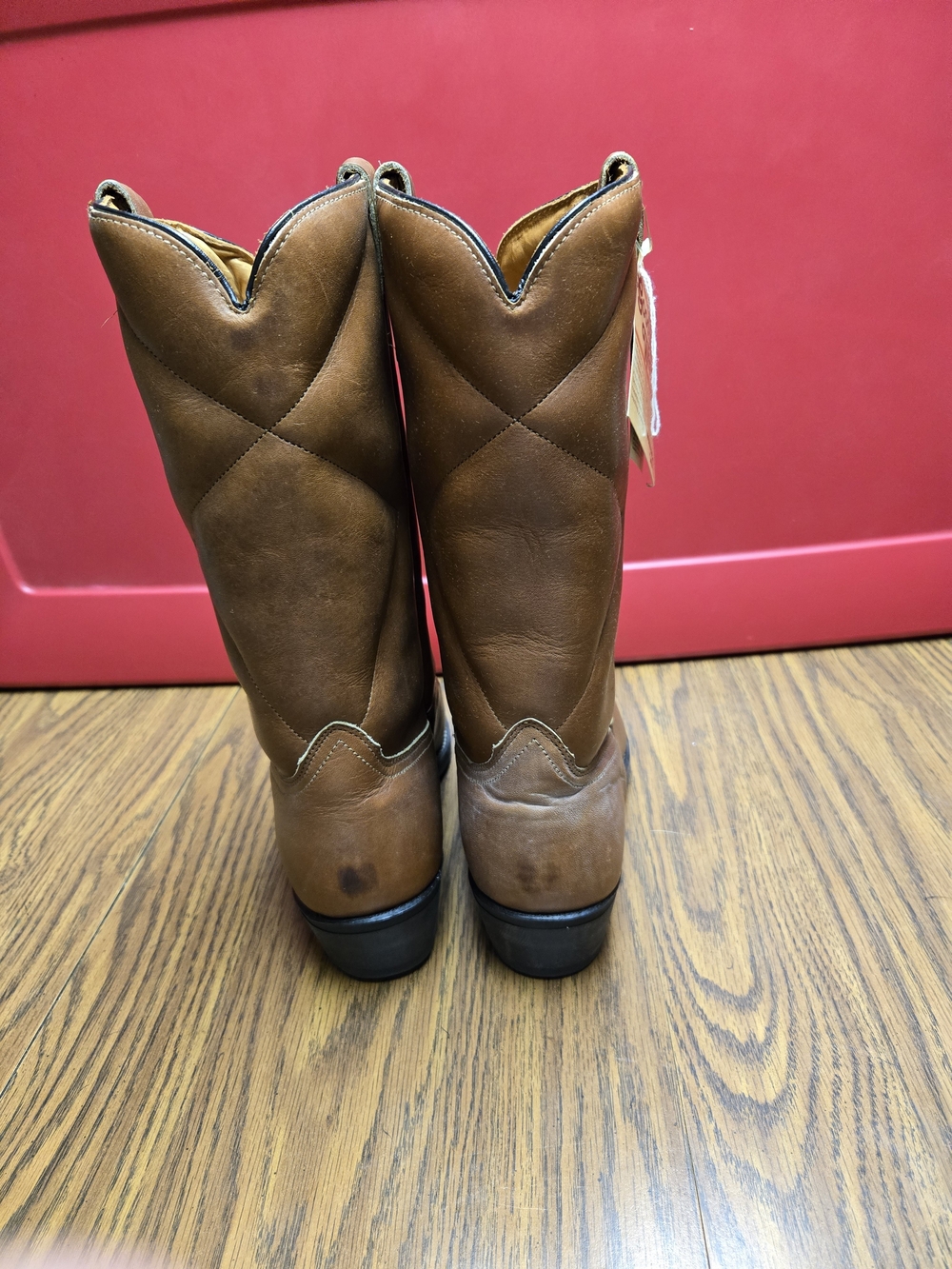 New With Tags Men's Wolverine Tan Brown Leather Western Pull-On Boots - Picture 4 of 8